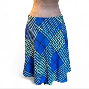 Boden Wool Classic A Line Houndstooth Plaid Skirt Preppy Academia Collegiate